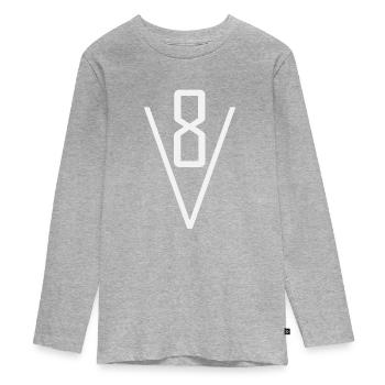 Moteur V8 - T-shirt manches longues Premium Ado - gris chiné - Devant