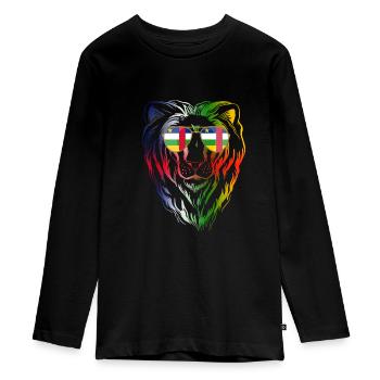 Central African Republic - Teenager Premium Organic Long Sleeve Shirt - black - Front - AI Model Kid Female (0cm)
