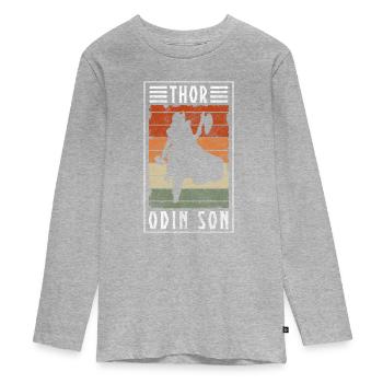 Wikinger Axt Hammer Keltisch - Teenager Premium Bio Langarmshirt - Grau meliert - Vorne