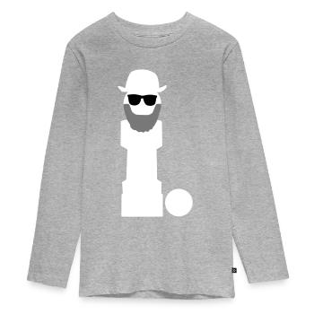 Foosball baby-foot vieil homme figure vecteur - T-shirt manches longues Premium Ado - gris chiné - Devant