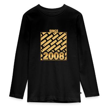 2008 - Teenager Premium Bio Langarmshirt - Schwarz - Vorne - AI Model Kid Female (0cm)
