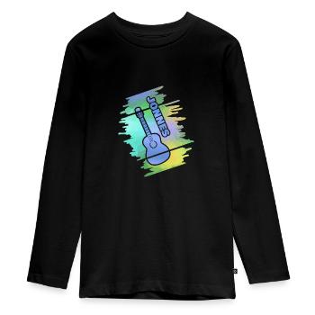 Jonnes - T-shirt manches longues Premium Ado - noir - Devant - AI Model Kid Female (0cm)
