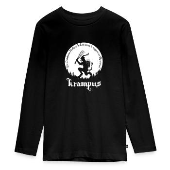 Krampus Weihnachten lustige Phrase Weihnachten - Teenager Premium Bio Langarmshirt - Schwarz - Vorne - AI Model Kid Female (0cm)