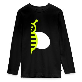 Hälfte einer Biene mit einem Flügel - Teenager Premium Bio Langarmshirt - Schwarz - Vorne - AI Model Kid Female (0cm)