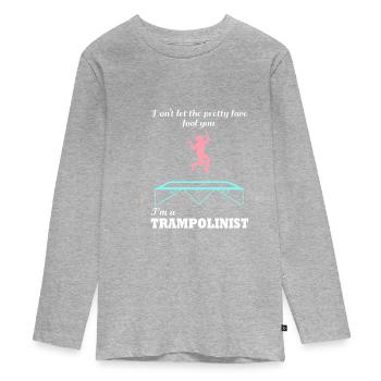 Trampolinist Funny Saying Trampoline Jumping - Teenager Premium Organic Long Sleeve Shirt - heather grey - Front
