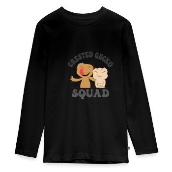 Gecko Squad, faune et nature, lézard - T-shirt manches longues Premium Ado - noir - Devant - AI Model Kid Female (0cm)