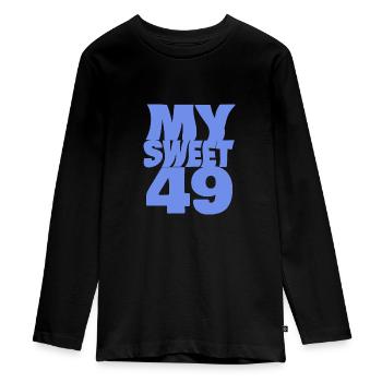 Süß 49 - Teenager Premium Bio Langarmshirt - Schwarz - Vorne - AI Model Kid Female (0cm)