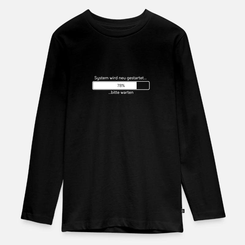 System Neustart - Teenager Premium Bio Langarmshirt - Schwarz