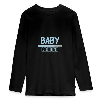 baby loading - Teenager Premium Organic Long Sleeve Shirt - black - Front - AI Model Kid Female (0cm)