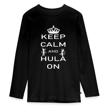 Keep calm and HULA on - Teenager Premium Bio Langarmshirt - Schwarz - Vorne - AI Model Kid Female (0cm)