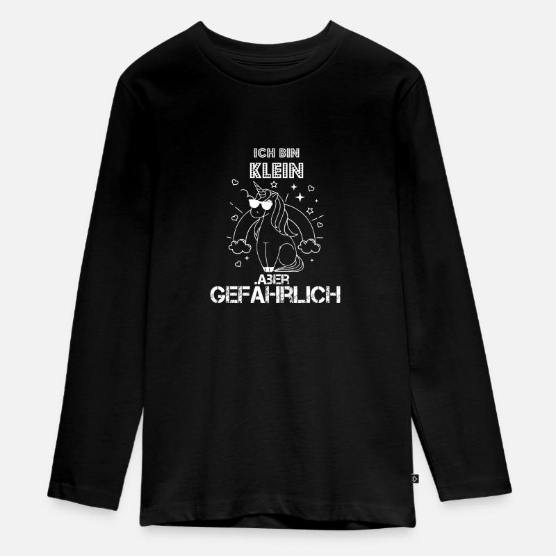 Ich bin klein aber gefährlich Geschenk - Teenager Premium Bio Langarmshirt - Schwarz