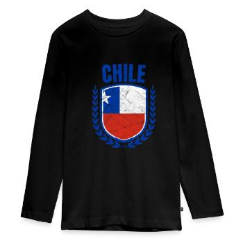 Chili - T-shirt manches longues Premium Ado - noir - Devant - AI Model Kid Female (0cm)