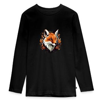Fuchs Füchse für einen Fuchs Fan - Teenager Premium Bio Langarmshirt - Schwarz - Vorne - AI Model Kid Female (0cm)