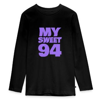 Age 94 - Teenager Premium Organic Long Sleeve Shirt - black - Front - AI Model Kid Female (0cm)