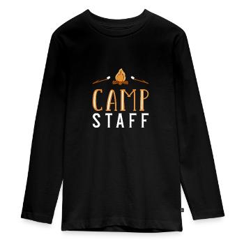 Zeltlager Leiter Sommercamp - Teenager Premium Bio Langarmshirt - Schwarz - Vorne - AI Model Kid Female (0cm)