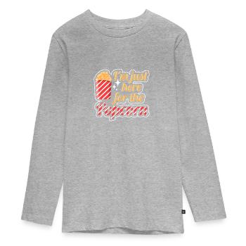 Pop-corn - T-shirt manches longues Premium Ado - gris chiné - Devant
