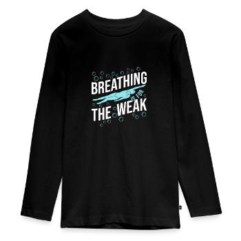 Schwimmen Schwimmer - Teenager Premium Bio Langarmshirt - Schwarz - Vorne - AI Model Kid Female (0cm)