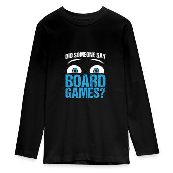 Citation drôle de conception de jeux de société - T-shirt manches longues Premium Ado - noir - Devant - AI Model Kid Female (0cm)