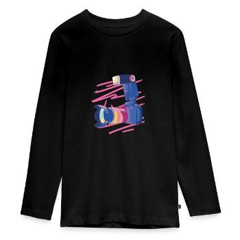 Photographer Photography Camera Lens Photographer - Teenager Premium Organic Long Sleeve Shirt - black - Front - AI Model Kid Female (0cm)