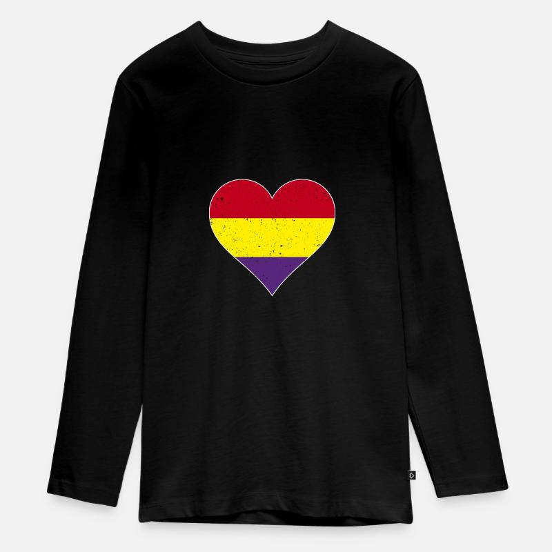 Cuore repubblicano - Maglia a maniche lunghe ecologica premium per ragazzi - nero