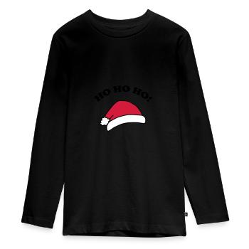 ho ho ho - Teenager Premium Bio Langarmshirt - Schwarz - Vorne - AI Model Kid Female (0cm)