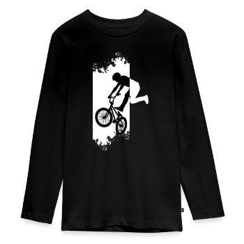 BMX - Teenager Premium Organic Long Sleeve Shirt - black - Front - AI Model Kid Female (0cm)