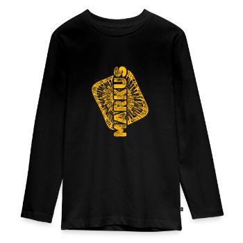 Stardust Markus - Teenager Premium Organic Long Sleeve Shirt - black - Front - AI Model Kid Female (0cm)