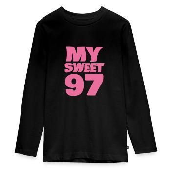 Sweet 97 - Teenager Premium Organic Long Sleeve Shirt - black - Front - AI Model Kid Female (0cm)