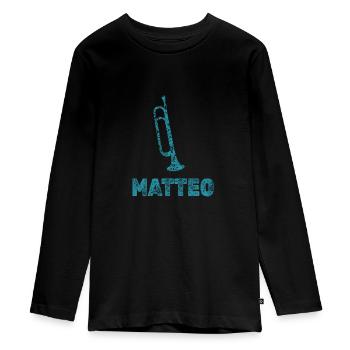 Brass band Matteo - Teenager Premium Organic Long Sleeve Shirt - black - Front - AI Model Kid Female (0cm)