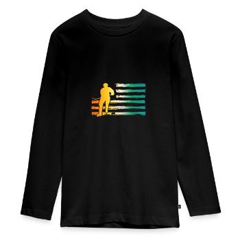 Joueurs de hockey sur glace Hockey sur glace - T-shirt manches longues Premium Ado - noir - Devant - AI Model Kid Female (0cm)