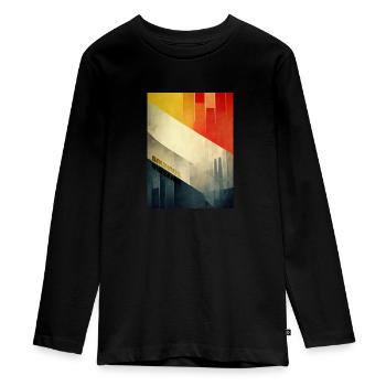 Bauhaus - Von der Architektur inspirierte Illustration - Teenager Premium Bio Langarmshirt - Schwarz - Vorne - AI Model Kid Female (0cm)