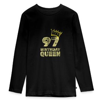 Birthday 97 - Teenager Premium Organic Long Sleeve Shirt - black - Front - AI Model Kid Female (0cm)