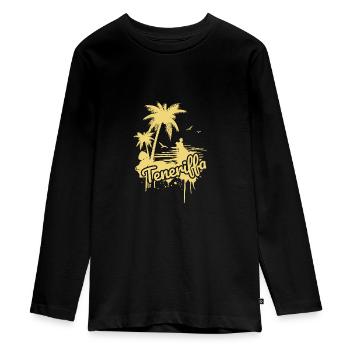 Tenerife Holidays - Teenager Premium Organic Long Sleeve Shirt - black - Front - AI Model Kid Female (0cm)