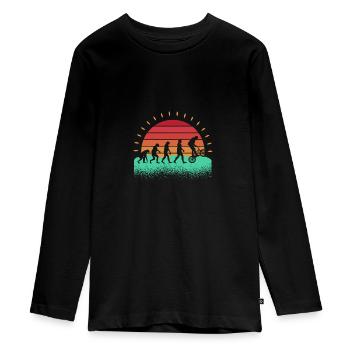 Fahrrad Evolution BMX - Teenager Premium Bio Langarmshirt - Schwarz - Vorne - AI Model Kid Female (0cm)