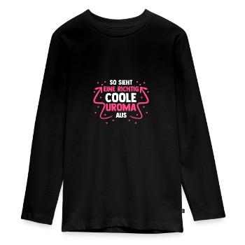Urgroßmutter Coole Uroma - Teenager Premium Bio Langarmshirt - Schwarz - Vorne - AI Model Kid Female (0cm)
