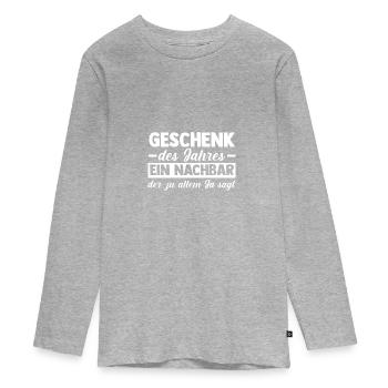 Neighborhood Best Neighbor - Teenager Premium Organic Long Sleeve Shirt - heather grey - Front
