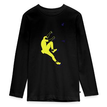 bouldern - Teenager Premium Bio Langarmshirt - Schwarz - Vorne - AI Model Kid Female (0cm)
