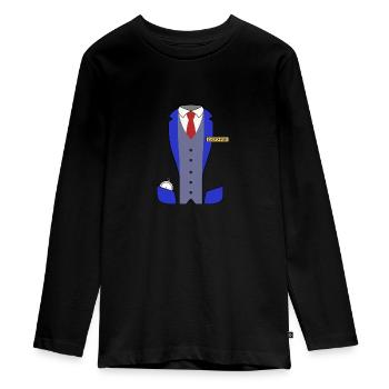 Platoon leader disguise carnival costume conductor - Teenager Premium Organic Long Sleeve Shirt - black - Front - AI Model Kid Female (0cm)