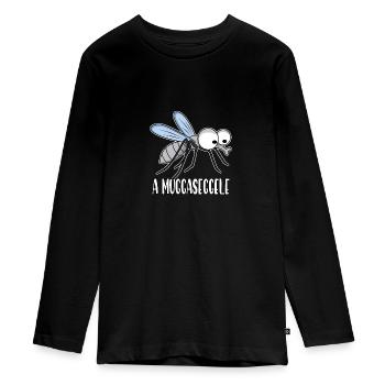 Schwäbisch Spruch Schwarzwald Schwabe Mücke - Teenager Premium Bio Langarmshirt - Schwarz - Vorne - AI Model Kid Female (0cm)