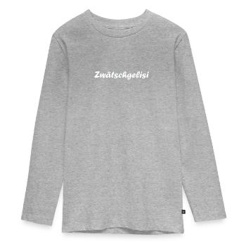 Zwätschgelisi - Teenager Premium Bio Langarmshirt - Grau meliert - Vorne
