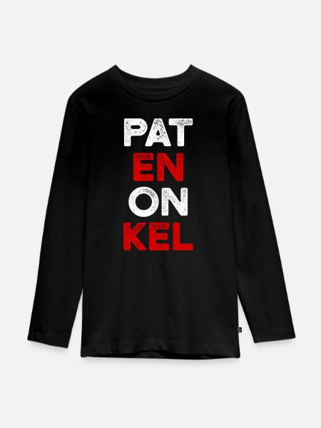 Patenonkel - Taufgeschenk - Teenager Premium Bio Langarmshirt - Schwarz