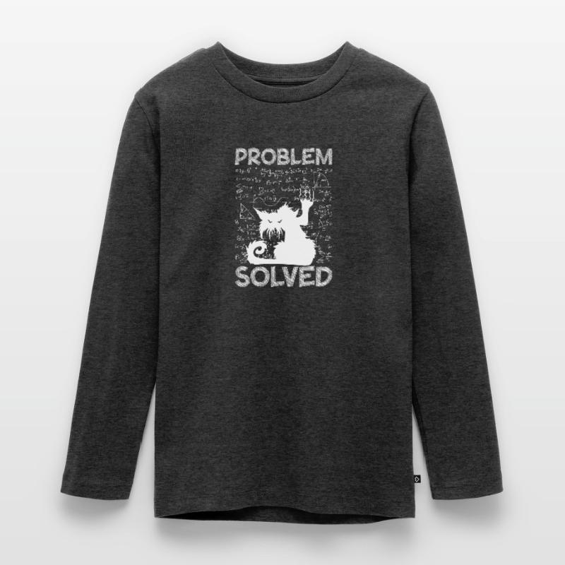 Problem Solved Math Student Homework Math Teenager Premium Bio Langarmshirt