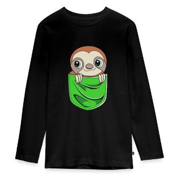 Paresse, paresse, paresse, matinal - T-shirt manches longues Premium Ado - noir - Devant - AI Model Kid Female (0cm)