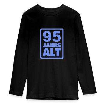 Alter 95 - Teenager Premium Bio Langarmshirt - Schwarz - Vorne - AI Model Kid Female (0cm)