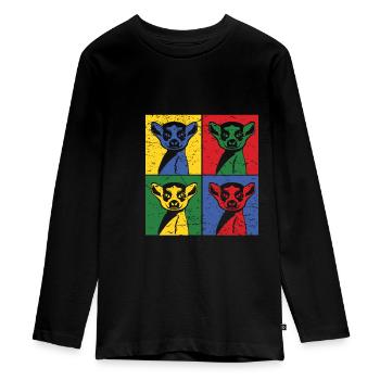 lemur - Teenager Premium Bio Langarmshirt - Schwarz - Vorne - AI Model Kid Female (0cm)