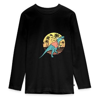 dinosaurier - Teenager Premium Bio Langarmshirt - Schwarz - Vorne - AI Model Kid Female (0cm)