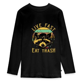 Fast food raton laveur - T-shirt manches longues Premium Ado - noir - Devant - AI Model Kid Female (0cm)