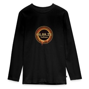 Total Solar Eclipse Path of Totality Indiana - Teenager Premium Bio Langarmshirt - Schwarz - Vorne - AI Model Kid Female (0cm)