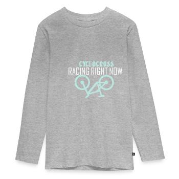 Mountain Bike Packing Adventure Cyclocross Race i - T-shirt manches longues Premium Ado - gris chiné - Devant