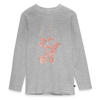 Ballerina Ballet Chaussures Cool Toe Dancing Punchline - T-shirt manches longues Premium Ado - gris chiné - Devant